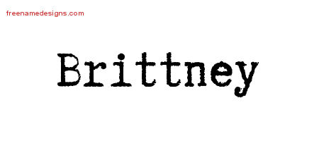 Typewriter Name Tattoo Designs Brittney Free Download