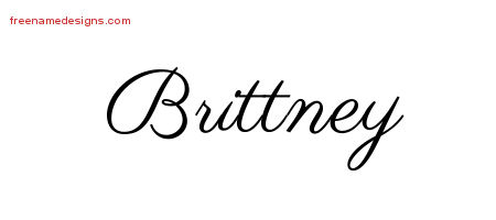 Classic Name Tattoo Designs Brittney Graphic Download