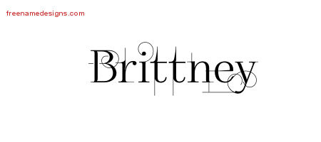 Decorated Name Tattoo Designs Brittney Free
