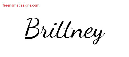 Lively Script Name Tattoo Designs Brittney Free Printout