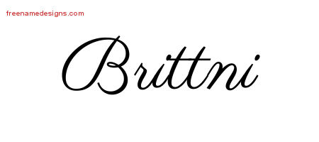 Classic Name Tattoo Designs Brittni Graphic Download