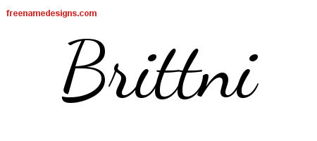 Lively Script Name Tattoo Designs Brittni Free Printout