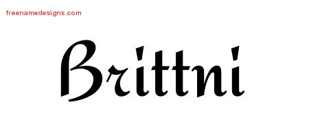 Calligraphic Stylish Name Tattoo Designs Brittni Download Free