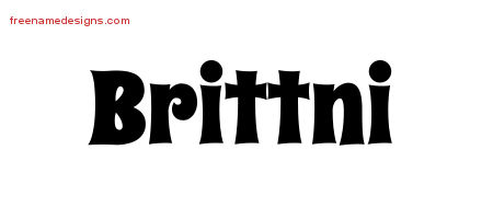 Groovy Name Tattoo Designs Brittni Free Lettering