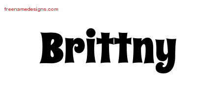 Groovy Name Tattoo Designs Brittny Free Lettering