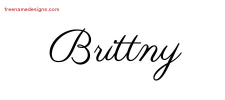 Classic Name Tattoo Designs Brittny Graphic Download