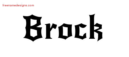 Gothic Name Tattoo Designs Brock Download Free