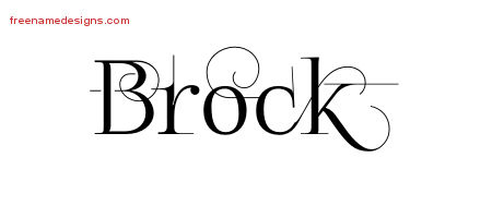 Decorated Name Tattoo Designs Brock Free Lettering
