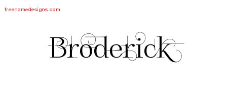 Decorated Name Tattoo Designs Broderick Free Lettering