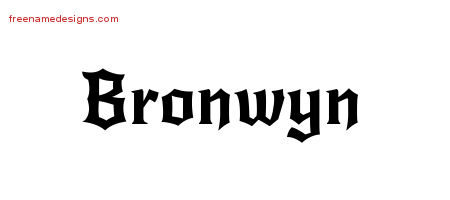Gothic Name Tattoo Designs Bronwyn Free Graphic