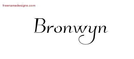 Elegant Name Tattoo Designs Bronwyn Free Graphic