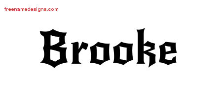 Gothic Name Tattoo Designs Brooke Free Graphic