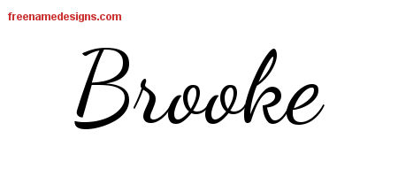 Lively Script Name Tattoo Designs Brooke Free Printout