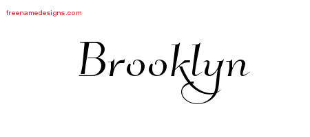 Elegant Name Tattoo Designs Brooklyn Free Graphic