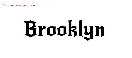 Gothic Name Tattoo Designs Brooklyn Free Graphic
