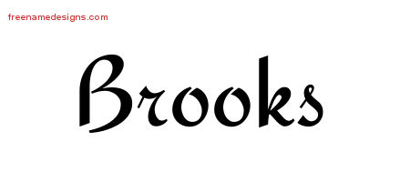 Calligraphic Stylish Name Tattoo Designs Brooks Free Graphic