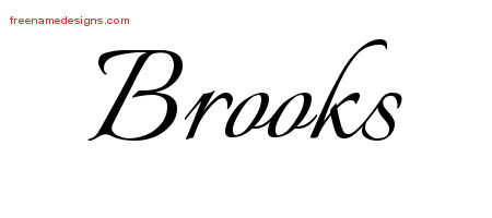 Calligraphic Name Tattoo Designs Brooks Free Graphic
