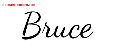 Lively Script Name Tattoo Designs Bruce Free Download