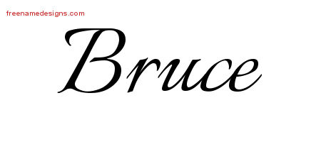 Calligraphic Name Tattoo Designs Bruce Free Graphic