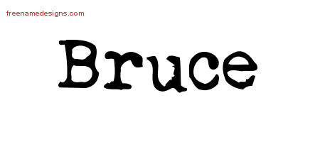 Vintage Writer Name Tattoo Designs Bruce Free
