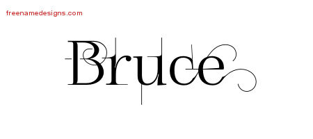 Decorated Name Tattoo Designs Bruce Free Lettering