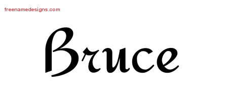 Calligraphic Stylish Name Tattoo Designs Bruce Free Graphic