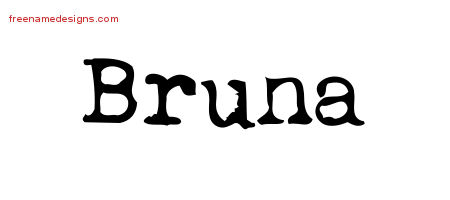 Vintage Writer Name Tattoo Designs Bruna Free Lettering