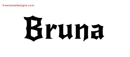 Gothic Name Tattoo Designs Bruna Free Graphic