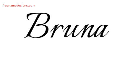 Calligraphic Name Tattoo Designs Bruna Download Free