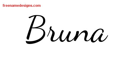 Lively Script Name Tattoo Designs Bruna Free Printout