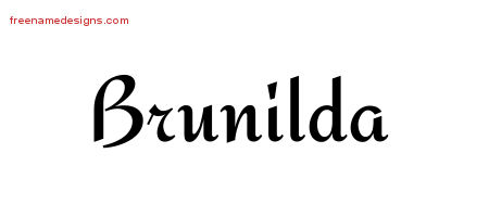 Calligraphic Stylish Name Tattoo Designs Brunilda Download Free