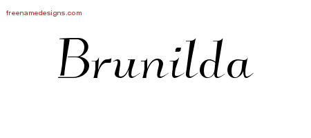 Elegant Name Tattoo Designs Brunilda Free Graphic