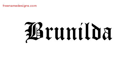 Blackletter Name Tattoo Designs Brunilda Graphic Download
