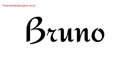 Calligraphic Stylish Name Tattoo Designs Bruno Free Graphic