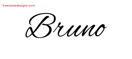 Cursive Name Tattoo Designs Bruno Free Graphic
