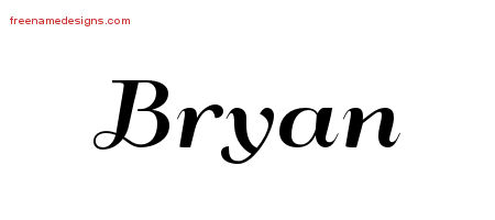 Art Deco Name Tattoo Designs Bryan Graphic Download