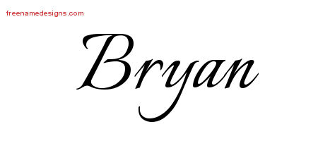 Calligraphic Name Tattoo Designs Bryan Free Graphic
