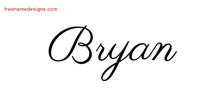 Classic Name Tattoo Designs Bryan Printable