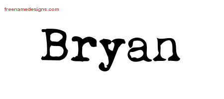 Vintage Writer Name Tattoo Designs Bryan Free