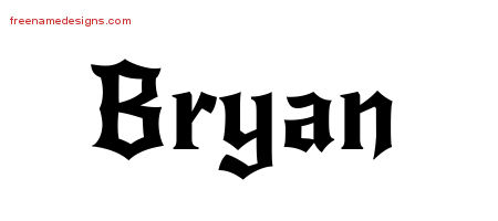 Gothic Name Tattoo Designs Bryan Download Free
