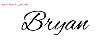 Cursive Name Tattoo Designs Bryan Free Graphic