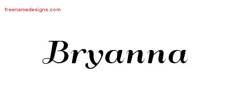 Art Deco Name Tattoo Designs Bryanna Printable