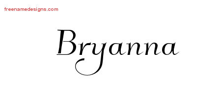 Elegant Name Tattoo Designs Bryanna Free Graphic