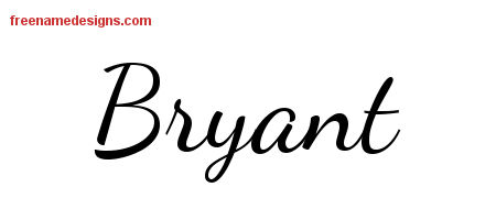 Lively Script Name Tattoo Designs Bryant Free Download