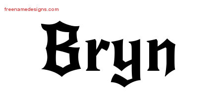 Gothic Name Tattoo Designs Bryn Free Graphic