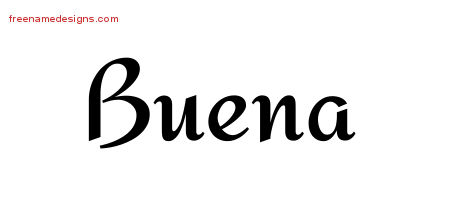 Calligraphic Stylish Name Tattoo Designs Buena Download Free