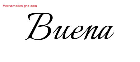 Calligraphic Name Tattoo Designs Buena Download Free
