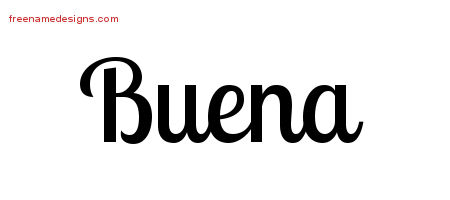 Handwritten Name Tattoo Designs Buena Free Download