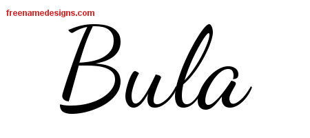 Lively Script Name Tattoo Designs Bula Free Printout