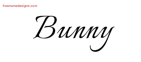 Calligraphic Name Tattoo Designs Bunny Download Free
